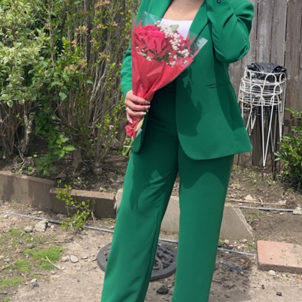 Zara blazer and pant set; Green